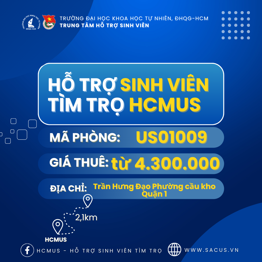 US01009 PHÒNG TRỌ QUẬN 1